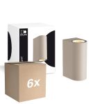 Voordeelpak 6x D'Lite Wandlamp Vossem Beige Up & Down | Geschikt voor 2x GU10 